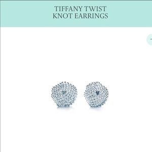 Tiffany silver twist knot earrings
